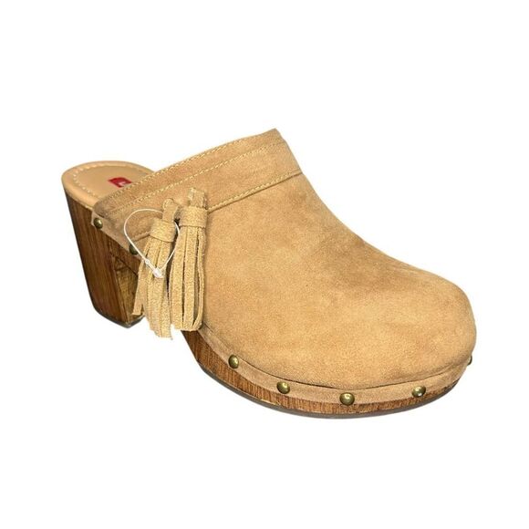 UNIONBAY Women’s 10 Slip On Clogs Faux Suede Platform Block Heel Mules Y2K - Picture 1 of 8